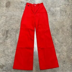 Vintage Cherry Red Maverick Flared Trouser / High Waist / 25" Waist